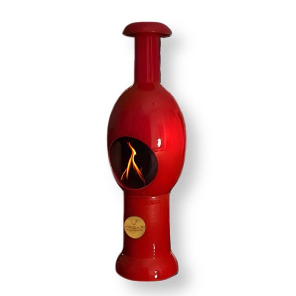 Caminetto a bioetanolo da pavimento modello EGG Eco Fireplaces in ceramica e acciaio inox red Trona Greenterest