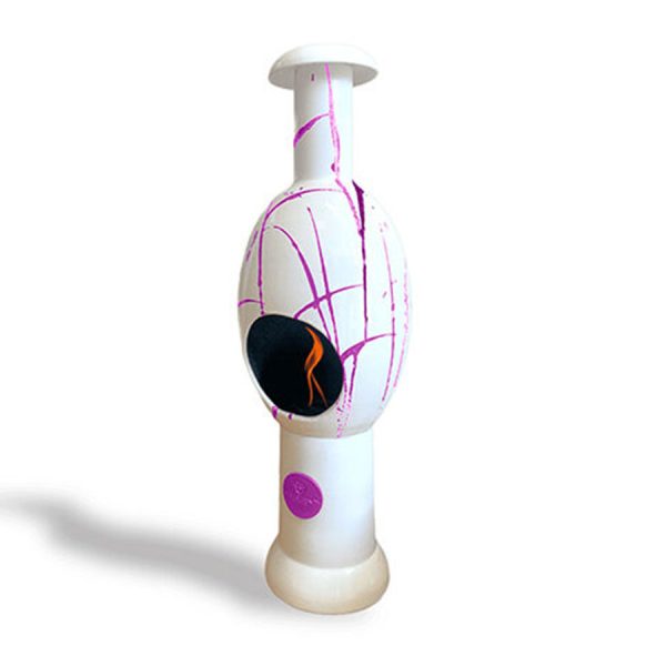 Caminetto a bioetanolo da pavimento modello EGG Eco Fireplaces in ceramica e acciaio inox schizzo purple Trona Greenterest
