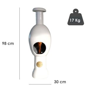 Caminetto a bioetanolo da pavimento modello EGG Eco Fireplaces in ceramica e acciaio inox Trona Greenterest