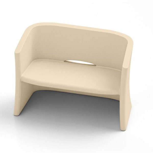Divano Breeze, color avorio, in polietilene, realizzato da Lyxo