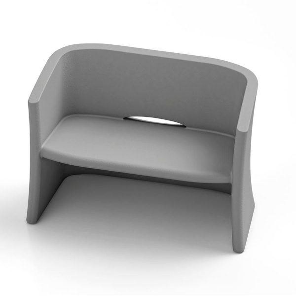Divano Breeze, color ferro, in polietilene, realizzato da Lyxo