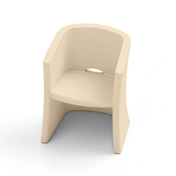 Poltrona Breeze, color avorio, in polietilene, realizzato da Lyxo
