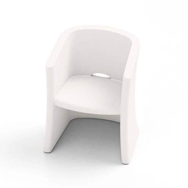 Poltrona Breeze, color perla, in polietilene, realizzato da Lyxo