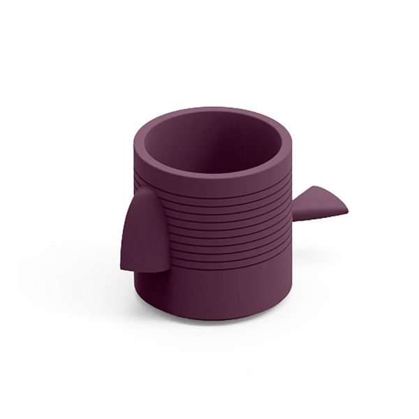 Portaoggetti o portavaso di colore ametista. Jago oggetto di design in polietilene realizzato da Lyxo simile ad volatile.