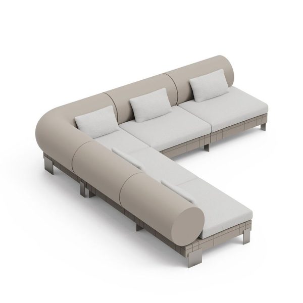 Rhor Combo 5L Divano Componibile color ambra, realizzato da Lyxo