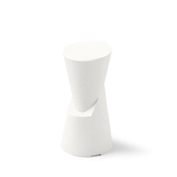Dot Sgabello, color perla, in polietilene, realizzato da Lyxo