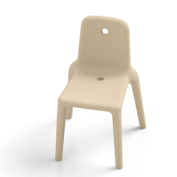 Mellow Sedia, color avorio, in polietilene, realizzato da Lyxo
