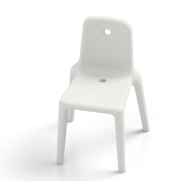 Mellow Sedia, color perla, in polietilene, realizzato da Lyxo