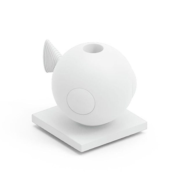 Portaoggetti o portavaso color perla. Fugu oggetto di design in polietilene realizzato da Lyxo simile a un orso.