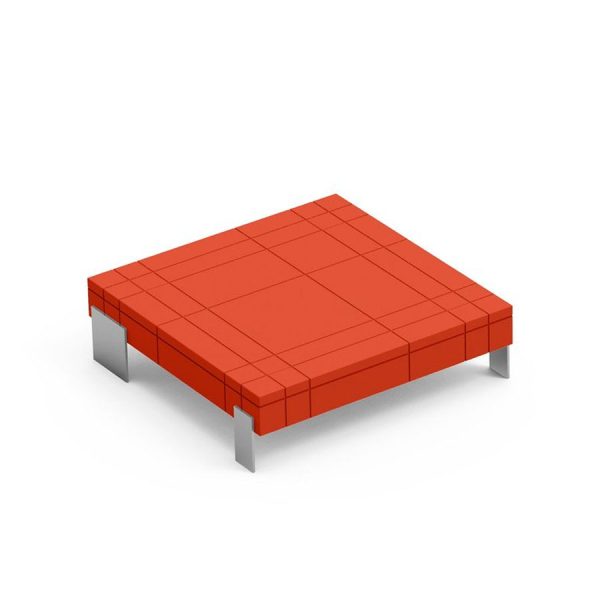 Rhor tavolino modulabile color corallo, in polietilene, realizzato da Lyxo