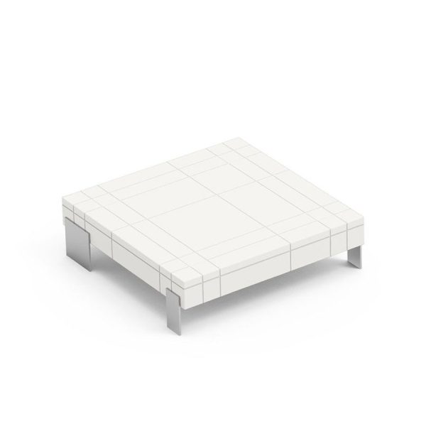 Rhor tavolino modulabile color perla, in polietilene, realizzato da Lyxo