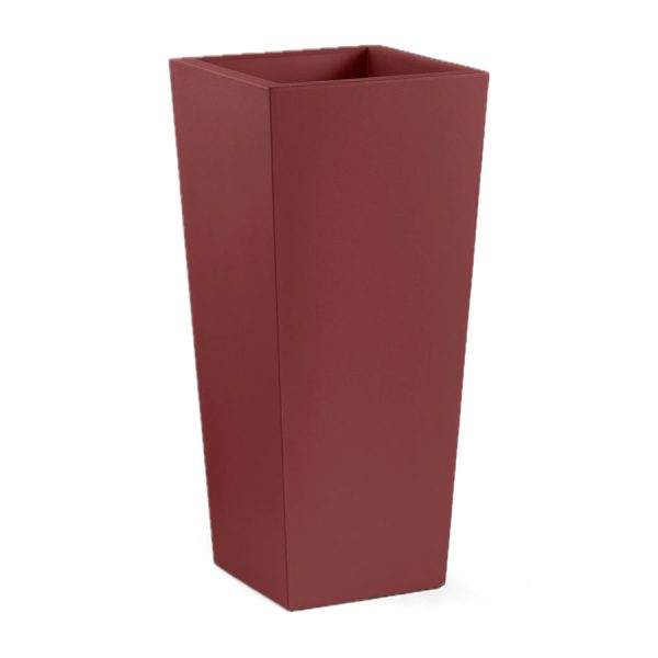 Vaso Alto Quadro Gaia, color granato, in polietilene, realizzata da Lyxo