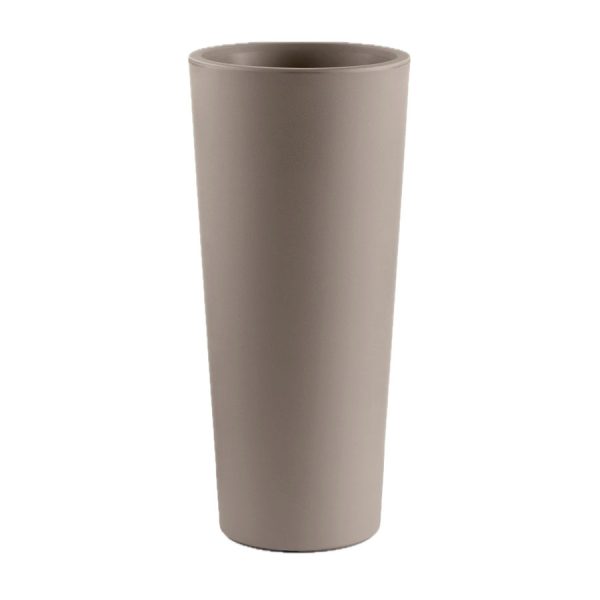 Vaso Alto Tondo Gaia, color ambra, in polietilene, realizzato da Lyxo