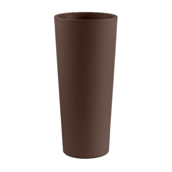 Vaso Alto Tondo Gaia, color corten, in polietilene, realizzato da Lyxo