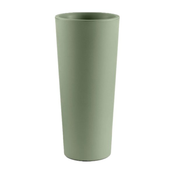 Vaso Alto Tondo Gaia, color giada, in polietilene, realizzato da Lyxo