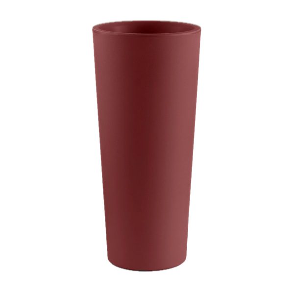 Vaso Alto Tondo Gaia, color granato, in polietilene, realizzato da Lyxo