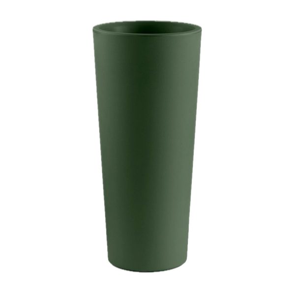 Vaso Alto Tondo Gaia, color smeraldo, in polietilene, realizzato da Lyxo