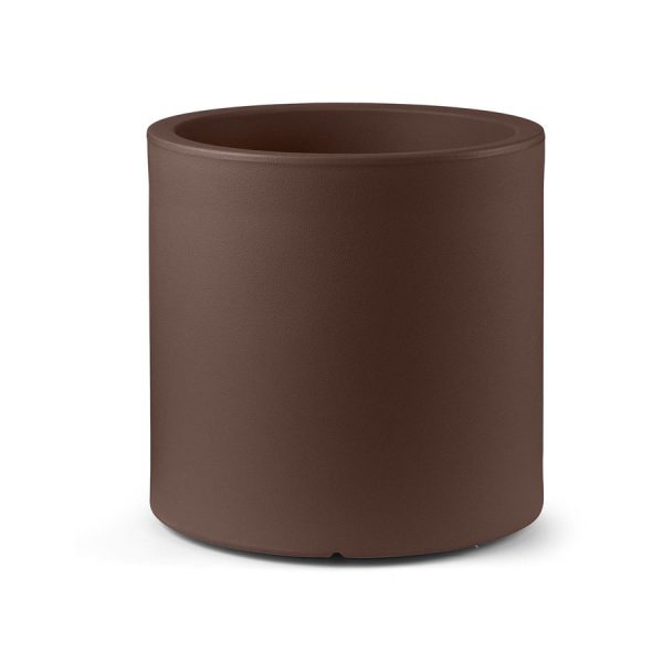 Vaso Cilindrico Loto, color corten, in polietilene, realizzato da Lyxo