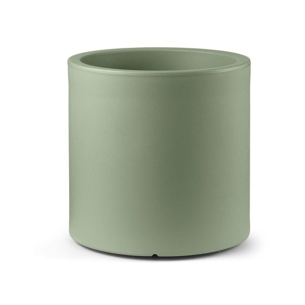 Vaso Cilindrico Loto, color giada, in polietilene, realizzato da Lyxo
