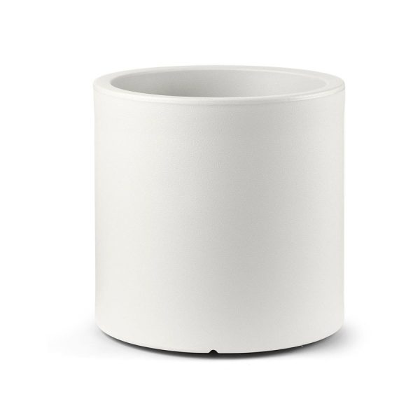 Vaso Cilindrico Loto, color perla, in polietilene, realizzato da Lyxo