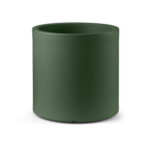 Vaso Cilindrico Loto, color smeraldo, in polietilene, realizzato da Lyxo