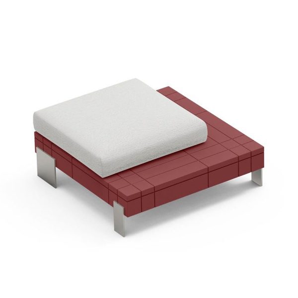pouf rhor per divano modulare colore granato