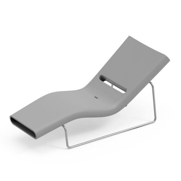 Lettino prendisole per uso in acqua Esse, telaio grigio, color ferro, in polietilene, realizzato da Lyxo Greenterest