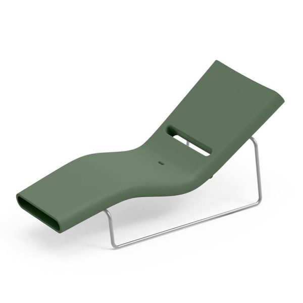 Lettino prendisole per uso in acqua Esse, telaio grigio, color smeraldo, in polietilene, realizzato da Lyxo Greenterest