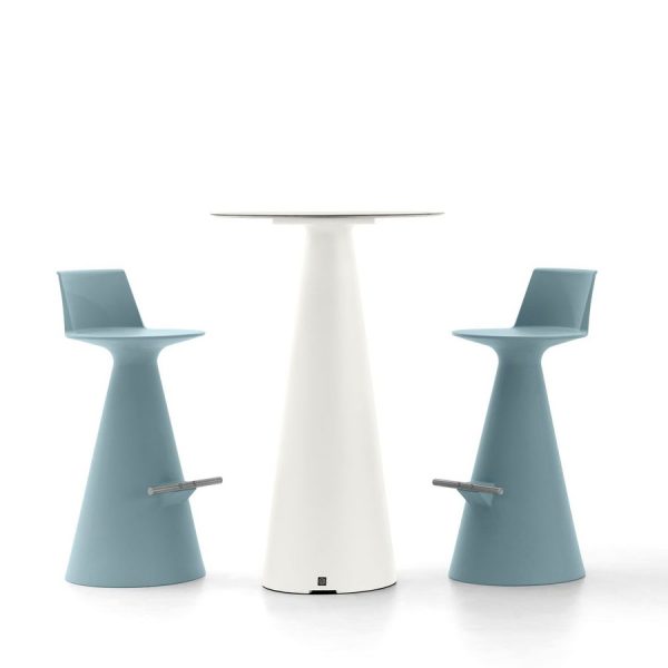 Tavolo alto rotondo da esterno Tiffany, in polietilene, realizzato da Lyxo Greenterest