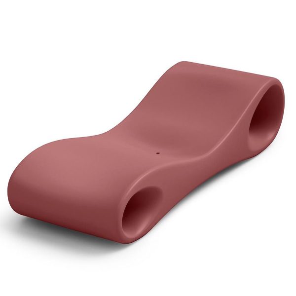 Lettino prendisole Slice color granato, in polietilene, realizzato da Lyxo Greenterest