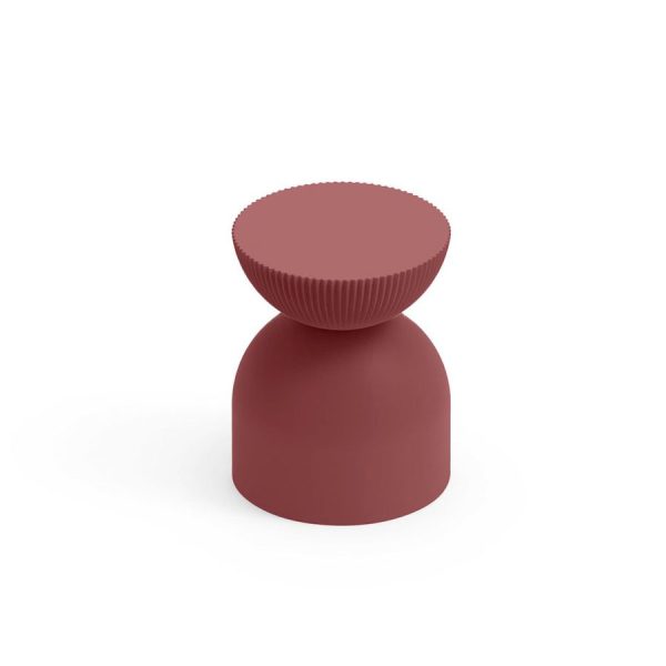 Sgabello da esterno Illo, color granato, in polietilene, realizzato da Lyxo Greenterest