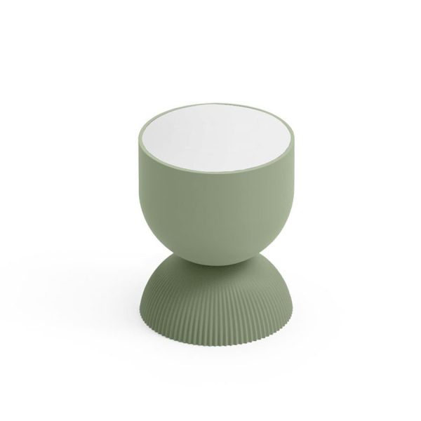 Tavolino da esterno Illo, color giada, top bianco, in polietilene, realizzato da Lyxo Greenterest