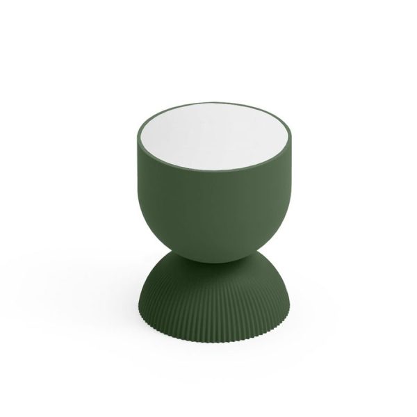 Tavolino da esterno Illo, color smeraldo, top bianco, in polietilene, realizzato da Lyxo Greenterest