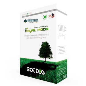 Scatola da 1 Kg di seme per prato in ombra Royal Moon di Bottos, tappeto erboso verde scuro per zone ombreggiate